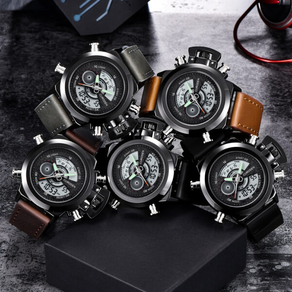 Fashion Belt Multi-functional Double Display Sports Watch For Men - Image 7